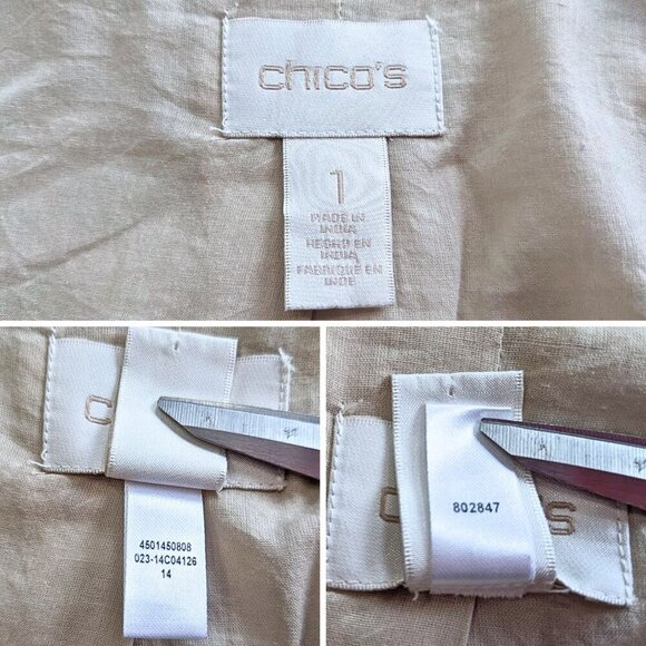 Vintage Y2K CHICOS Embellished Metallic Beige Aztec Beaded Cocktail Jacket Sz 1 - Picture 3 of 10